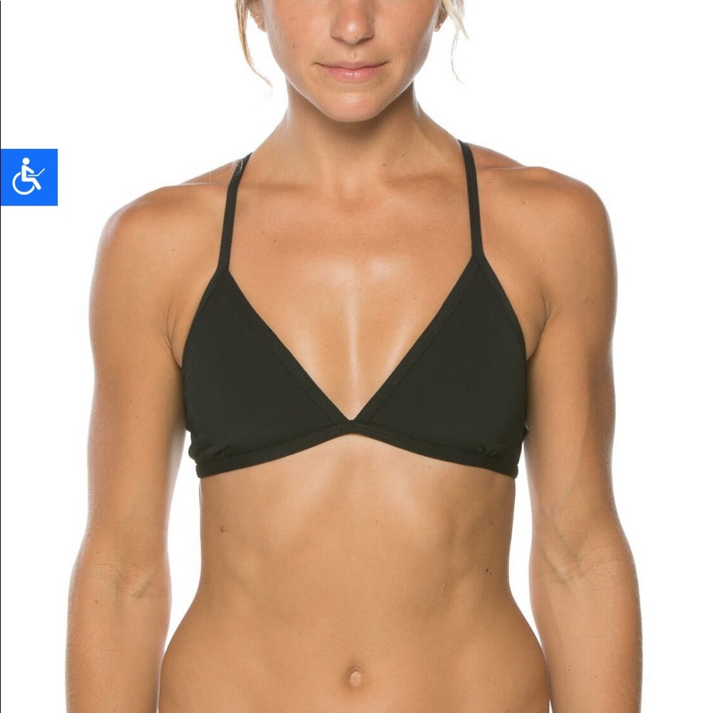 Jolyn Triangle Bikini Top- Black